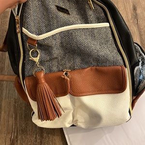 Itzy Ritzy Coffee & Cream Boss Backpack Diaper Bag